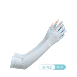 Women's Summer Outdoor UV Protection Cooling Arm Sleeves for Riding - Long Arm Protectors Long A-20 Light Blue + Free Size 10ea