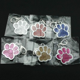 Supvox 15pcs Alloy Pendant Charm Dog Paw Prints Charm Pendant Paw Beads for DIY Necklace Bracelet (Random Colour), Alloy Steel