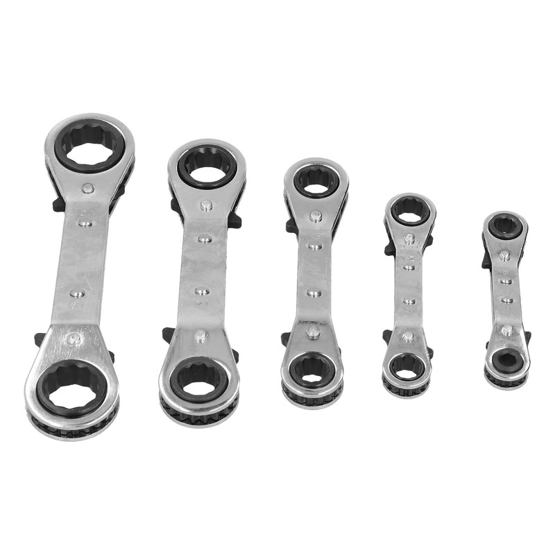 5pcs Ratchet Wrench Set, Double End Chrome Vanadium Steel, Different