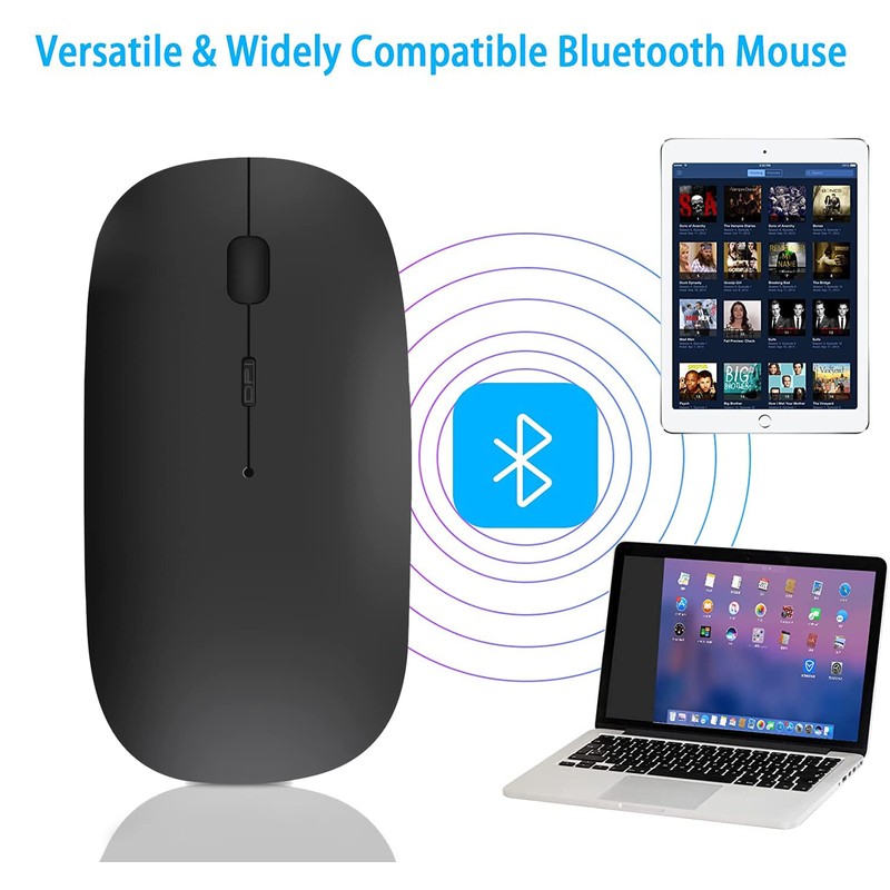QYFP Bluetooth Maus, Wiederaufladbare Leichte Kabellose Maus Kompatibel mit MacBook