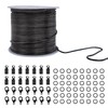 CREATZONE 32.8 Feet 1.2mm Black Snake Chain Necklace Link Cable