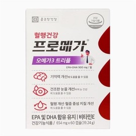 종근당건강 프로메가 오메가3 트리플 654mg 60캡슐 1개 Jongkundang Health Promega Omega-3 Triple 654mg 60 Capsules 1 Pack