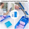 Mister Rui 2" Paint Roller Set, 2" Microfiber Fabric Cover*3,