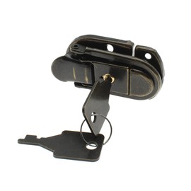 HAJXZH Antique Bronze Retro Style Vintage Locks Key Latch Buckle, with Screw for Jewelry Box Furniture Jewelry Box Wooden Box Decoration 1 Pack 2.28” X1.34”(58mm X 34mm)