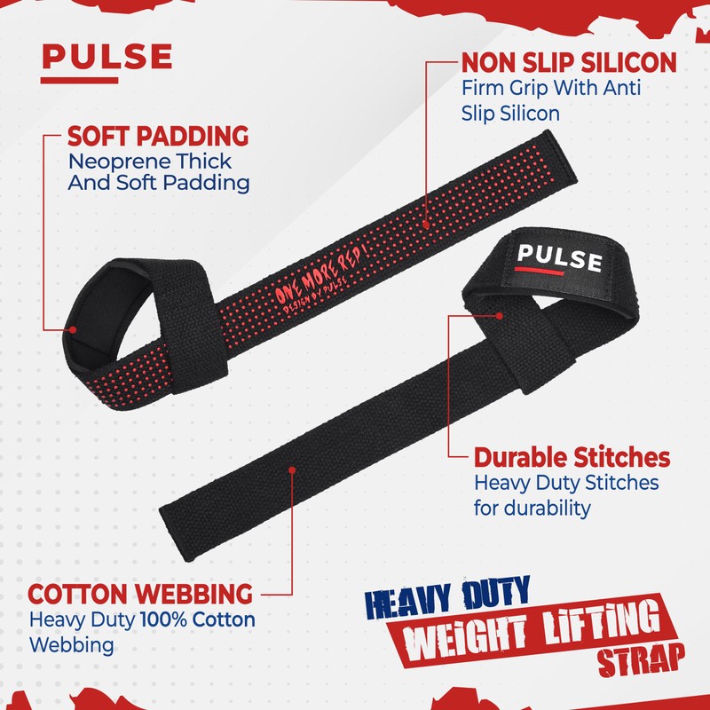 Weight Lifting Straps with Non-Slip Silicon Grip - 21 Inch,