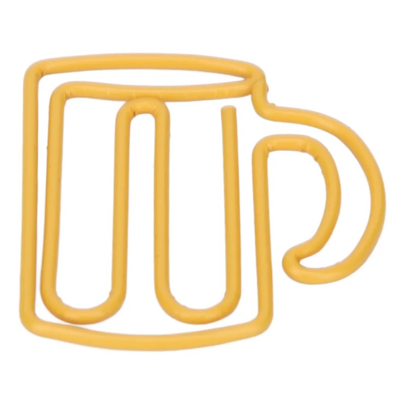 Office Clips 100pcs Cute Paper Yellow Cup Style Strong Metal