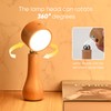 2 Pack LED Wooden Mushroom Lamp, Rechargeable Battery Operated Portable