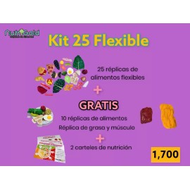 NutriGold Réplica De Alimentos Flexibles Kit Basico 35 + Mat Didactico