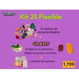 NutriGold Réplica De Alimentos Flexibles Kit Basico 35 + Mat Didactico