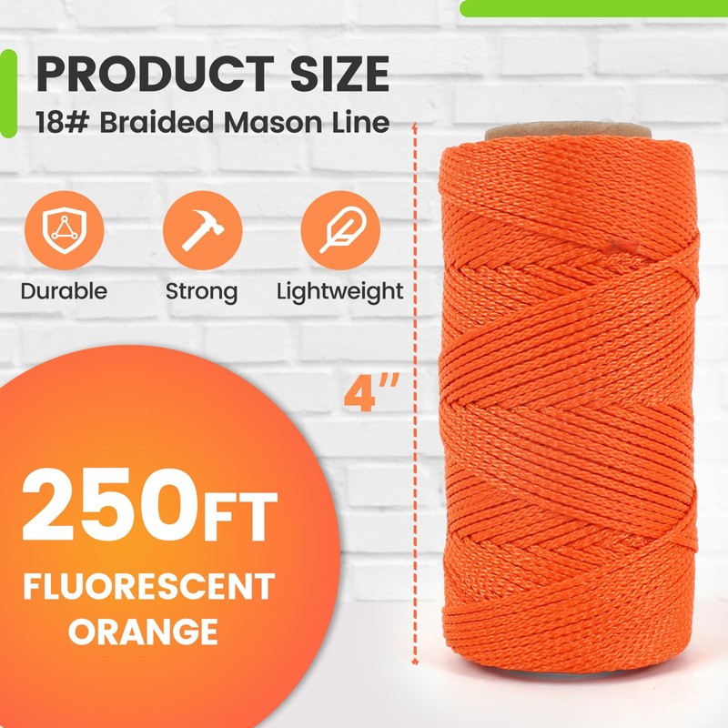 MERIANE Mason Line, 250 Ft #18 Braided Nylon String, Premium