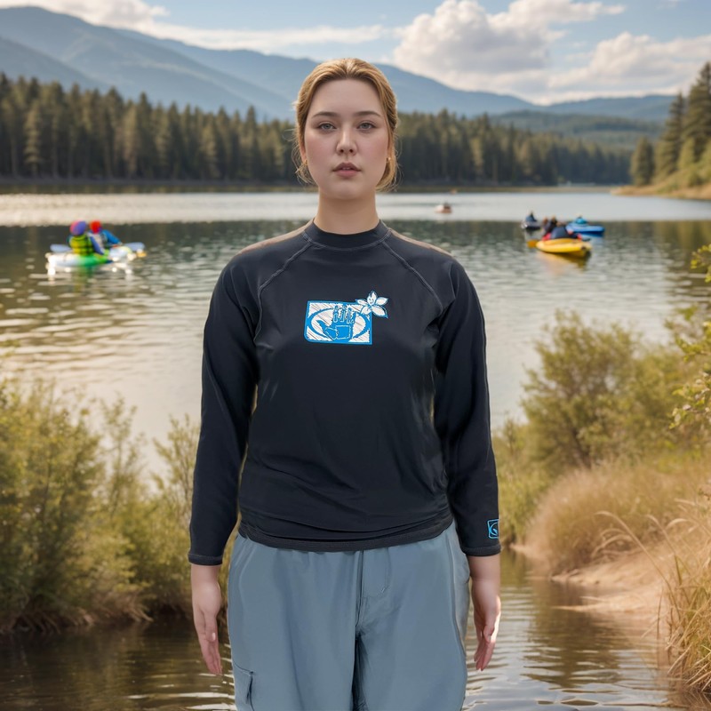 Body Glove Women's Basic Fitted Long Sleeve Rash Guard Tops,