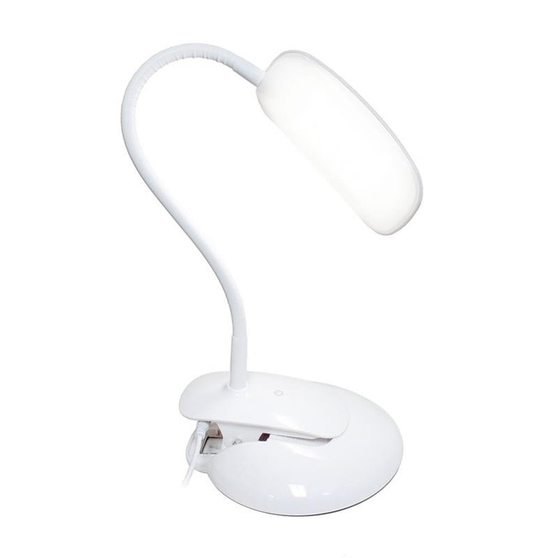 Simple Designs LD2021-GRY Flexi Rounded Clip Light LED Desk Lamp,