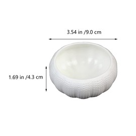 Hemoton Mini Seasoning Bowl Ceramic Sea Urchin Bowl Kitchen Dipping Dish Restuarant Supplies for Nuts Sauce Caviar Appetizer (White) Size L