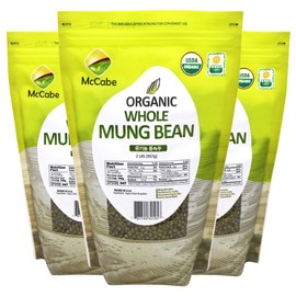McCabe Organic Whole Mung Bean - Mung Beans Organic | Rich with Fiber & Minerals | USDA and CCOF Certified | Packed in USA | 2lbs (Pack of 3)