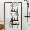 Orimade Adjustable Hanging Over the Shower Door Caddy with Hooks,