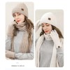 Qlauca Winter Gloves Beanie Scarf Set for Women Men knitted
