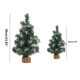 kfeity 5 Pack Tabletop Mini Christmas Tree, Artificial Snow Christmas Tree with Wooden Base, Miniature Pine Xmas Tree Perfect for Holiday Indoor Desk DIY Home Christmas Décor
