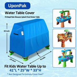 UponPak Kids Water Table Cover, Sand Table Toys Covers, Waterproof, Outdoor Kids‘ Play Table Cover, Fit Step2 Rain Showers Splash Pond Water Table, Blue