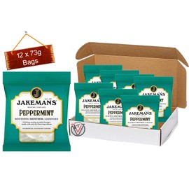 Jakeman Soothing Menthol Lozenges 73g Different Flavours (12 x 73g Bags (Full Box), Peppermint)