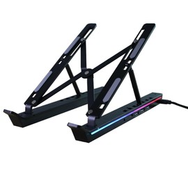 MINLIU USB C Laptop Docking Station Stand, RGB Illuminated USB C Docking Station Tablet Stand, 4 in 1 USB C Hub, 3 x USB-A 2.0, 1 x USB-C 2.0, Universal Docking Station for MacBook Pro/Lenovo