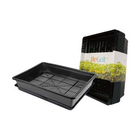 BeGrit Seed Starter Trays 15x12 inch Mesh Tray Plastic Plant Trays Garden Bonsai Training Pots Succulent Transport Pots with 5 Bases