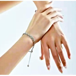 Chunky Waterproof Bracelet, Razzberry Designer Jewellery, to Fit Wrist Size up to 22cm, included Gift Pouch (Silver)