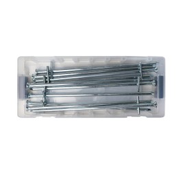 TOX L-BOXX 094901516 Micro Camping Rock Ground Pegs 6 x 230 mm Heavy Duty Steel Galvanised for Securing Tents and Much More, Pack of 10 in the Clickable L-Boxx Micro for Convenient Transport