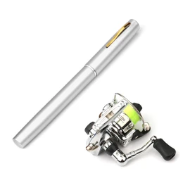 Doorslay Fishing Rod and Reel Combos Kit Mini Pocket Pen Set Carbon Fiber Telescopic Fishing Pole with Spinning Reel for Travel Saltwater Freshwater Sea