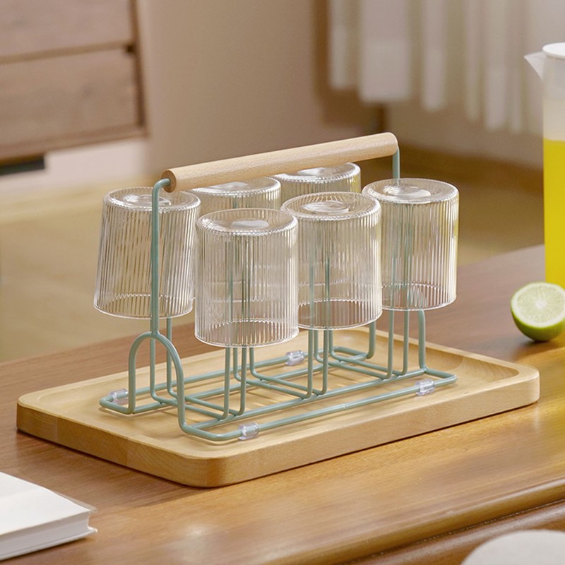 Glass Drying Rack Prevent Slip Hanging Storage Cup Draining Stand