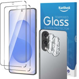 Natbok 2+2 Pack for Samung galaxy s25 edge Screen Protector with Camera Lens Protector,9H Tempered Glass Film,HD Clear Scratch Resistant,Bubble-Free for galaxy s25 edge Screen Protector