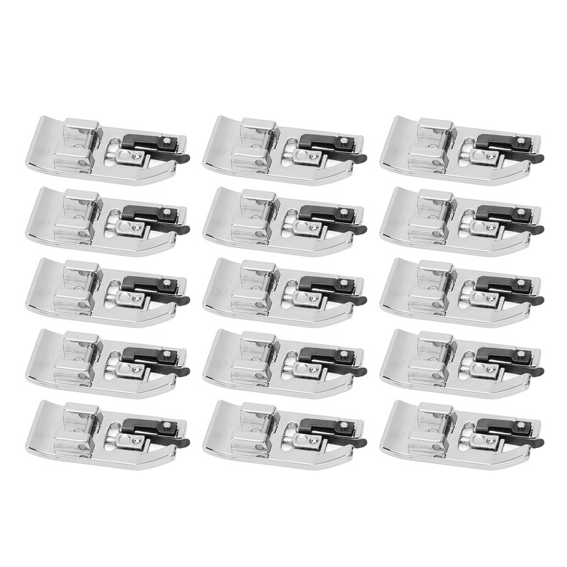 15 Pcs Overlock Presser Foot Universal Stainless Steel Snap On