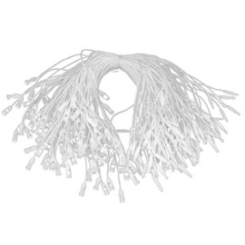 Trimming Shop 1000 Pieces White Nylon Hanging Cord with Locking Labels, Snap Lock Pins, Secure Label Fasteners for Price Tags, Fashion Clothing, 7 Inch