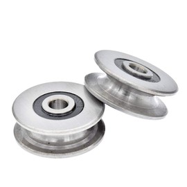 8mm/0.3" 250kg Stainless Steel Deep U Groove Ball Bearing Pulley Metal Roller Wheel Bearing Wheel Wire Rope Pulley for Lifting Guide Inner Diameter (40mm x 13mm)