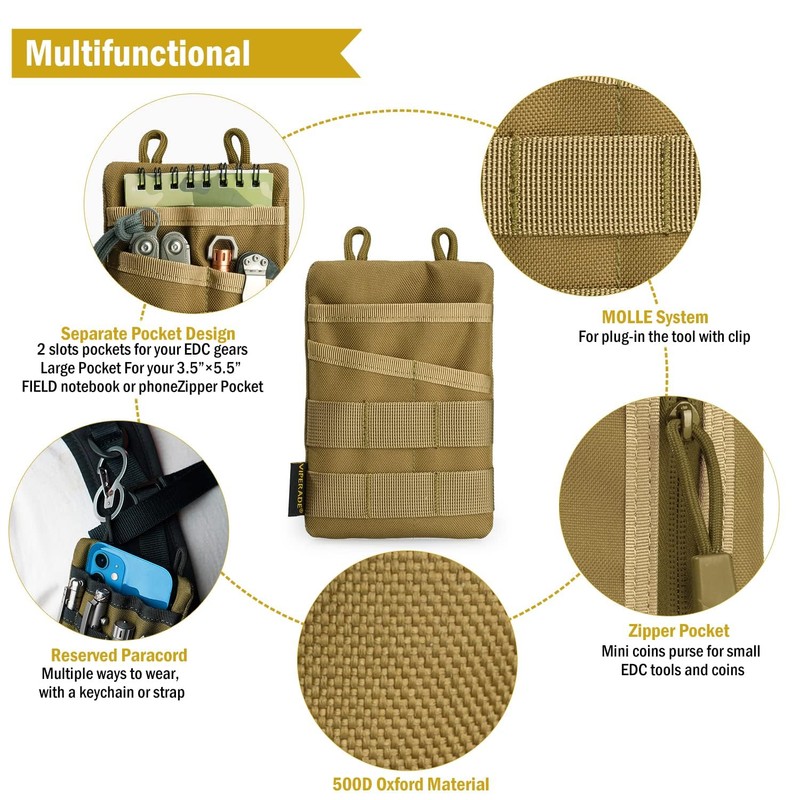 VIPERADE VE3 EDC Tool Pocket Organizer,Small EDC Pocket Organizer Pouch