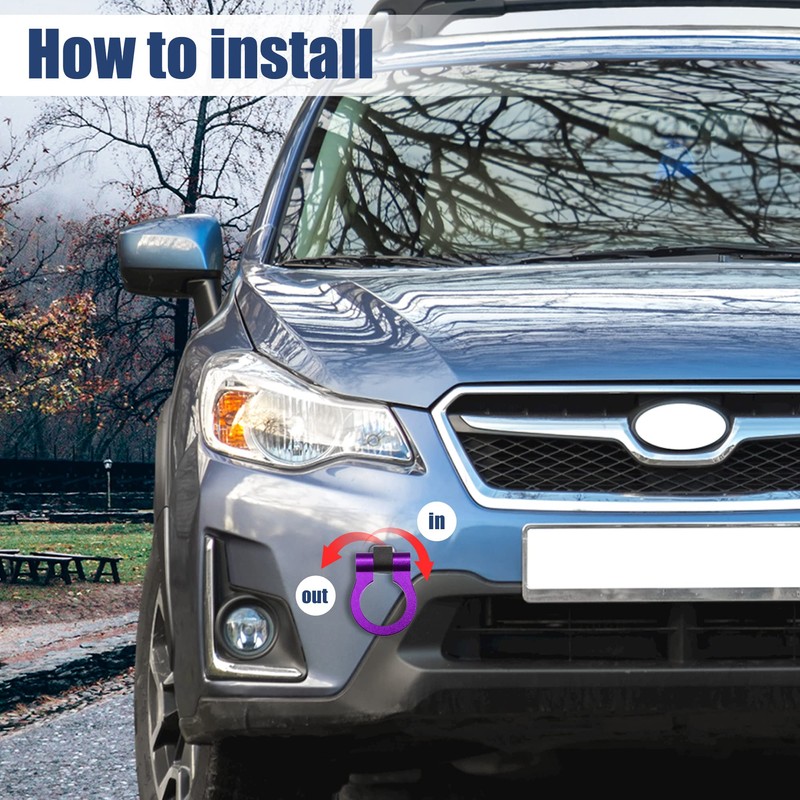 A ABSOPRO Front Bumper Trailer Ring Eye Drag Hook Purple