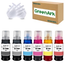 GREENARK GI-23 GI23 Ink Compatible for Canon GI-23 Refill Bottle Ink Replacement for Canon PIXMA G620(6 Packs, Black Cyan Magenta Yellow Red Gray)