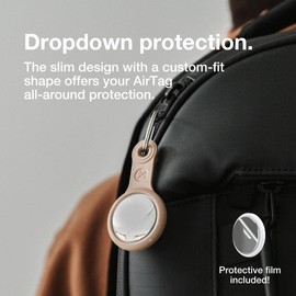 Woodcessories - Organic Case Compatible with AirTag Pendant Beige - Sustainable, Made from Plants