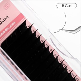 NATUHANA Round Eyelash Extension 0.07mm B Curl 8-15mm Mixed Tray Classic Volume Matte Black Individual Lashes 16 Rows, Professional Supplies for Lash Techs (0.07 B, 8-15 Mix)
