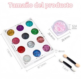 THJOPOKEEL Gel de Purpurina para Cuerpo y Rostro, 12 Colores Brillo Lentejuelas Sirena, Maquillaje en Gel con Purpurina para Labios, Cabello, Ojos, Maquillaje de Festival y Decoración Corporal