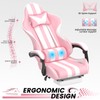 Ferghana Pink Gaming Chair with Footrest,Headrest,Lumbar Support Gamer Chair for