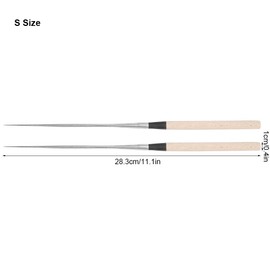Sushi Chopsticks, 12in Long Stainless Steel Japanese Chopsticks with Wood Handle Japanese Sushi Chef Traditional Garnishing Plating Tweezers Chef's Plating Tools(S)