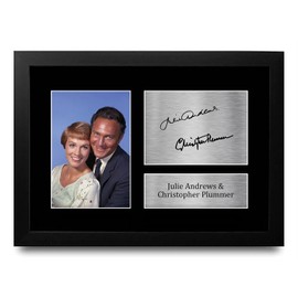 HWC Trading FR A4 Julie Andrews & Christopher Plummer Sound of Music Gifts Printed Signed Autograph Picture for Movie Memorabilia Fans - A4 Framed