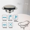 Brushed Bathtub Stopper Tub Drain,Welsan Universal Pop Up Tub Drain