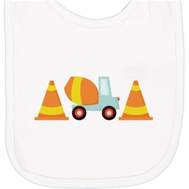inktastic Cement Mixer Construction Newborn Bib White F479