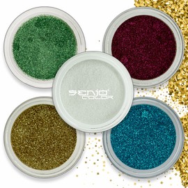 Organic Glitter Set of 5 Glitter Colours for Face and Body Biodegradable 25 g Senjo Color