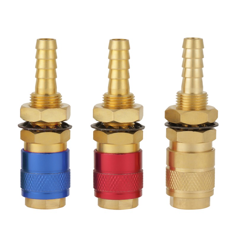 3pcs 8mm Water Cooled & Gas Adapter Quick Connector Fitting