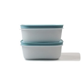 TUPPERWARE Freezer Containers 450 ml (2) White/Blue Ice Crystal Container P 21735
