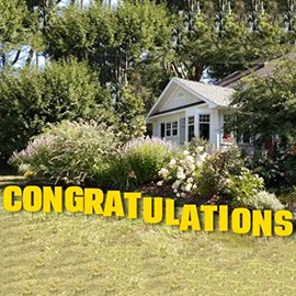 Congratulations- Yard Letters with 20 Short Stakes (Black) 12596