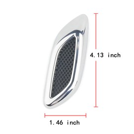 curboom 6pcs Car Fender Trim Decorative Intake Universal Auto Air Flow Bumper Side Vent Decal Scoop Hood Spolier Door Carbon Fiber ABS Chrome Silver Exterior Glossy Black Sticker for Most Cars…