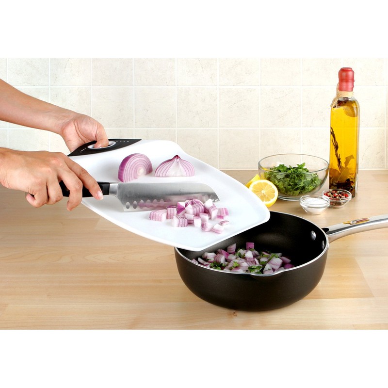 Dexas Chop & Scoop Cutting Board, 9.5 by 13 inches,